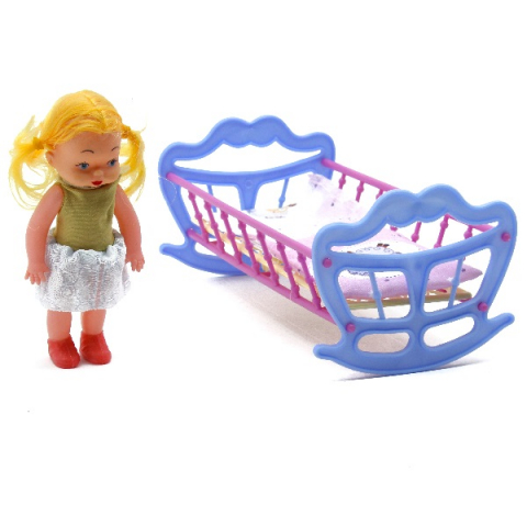 Pătuț cu păpușă  în asort. [4]