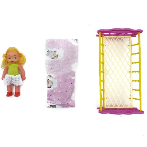 Pătuț cu păpușă  în asort. [13]