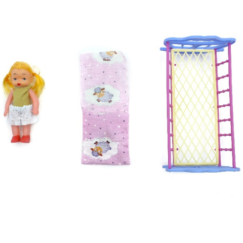 Pătuț cu păpușă  în asort. [5]