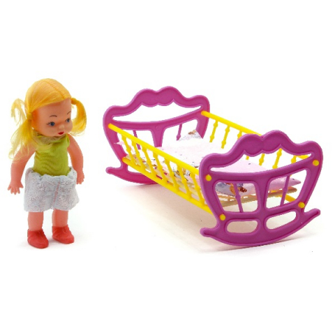 Pătuț cu păpușă  în asort. [14]