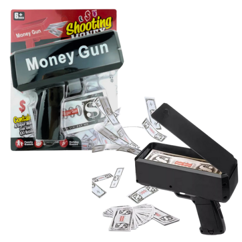 Toate Produsele - Pistol cu bani electric, 100 de bancnote