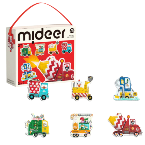 Puzzle - Primul Puzzle „Vehicule de Construcție”, 6 în 1