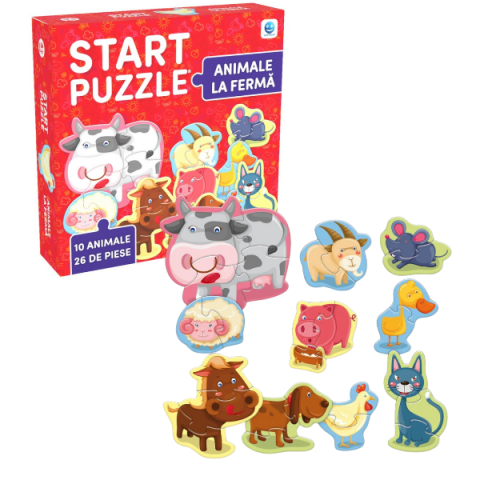 Puzzle - Puzzle "Animale la fermă", (ro), Smile Games