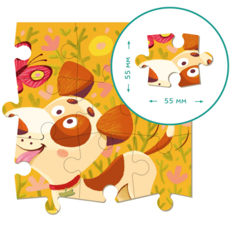 Puzzle "Cățeluș", 16 elemente. [4]