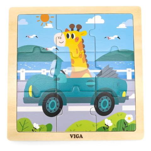 Toate Produsele - Puzzle din lemn "Automobilul", 9 elem.