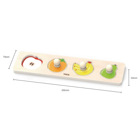 Puzzle din lemn cu buton „Fructe" [2]