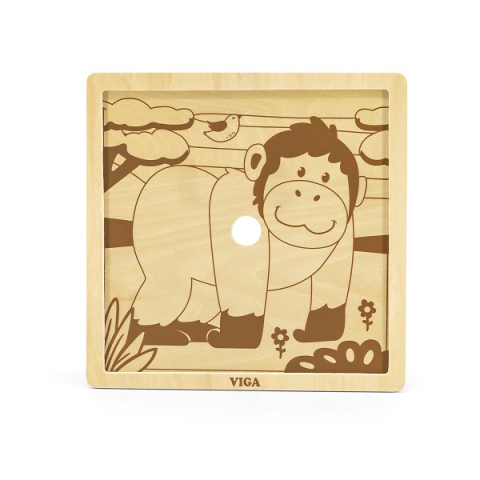 Puzzle din lemn "Maimuțica" 9 elem. [1]