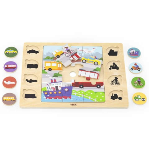 Puzzle din lemn "Transport" 9 elem. [1]
