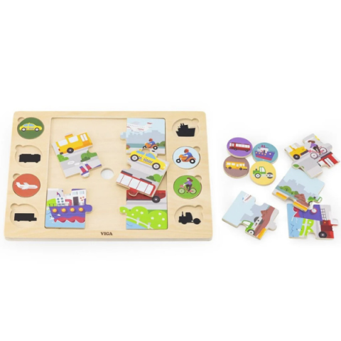 Puzzle din lemn "Transport" 9 elem. [2]