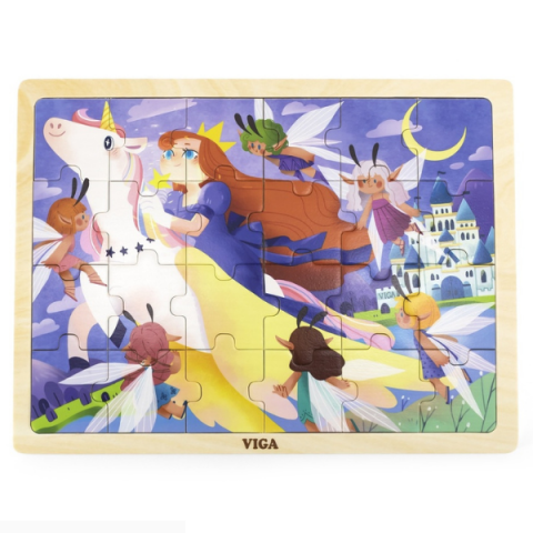 Puzzle din lemn "Zburând pe unicorn", 24 elem. [3]