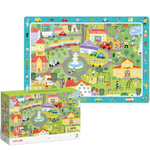 Toate Produsele - Puzzle "Viața în oraș", seria Puzzle de observație, 80 elem.