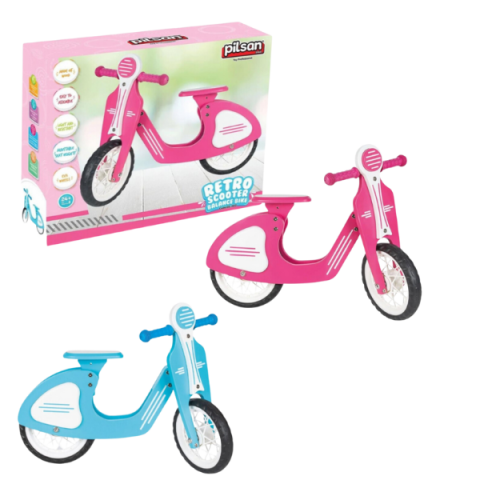 Toate Produsele - Retro-bicicletă fără pedale, cu roți EVA, albastră/roz