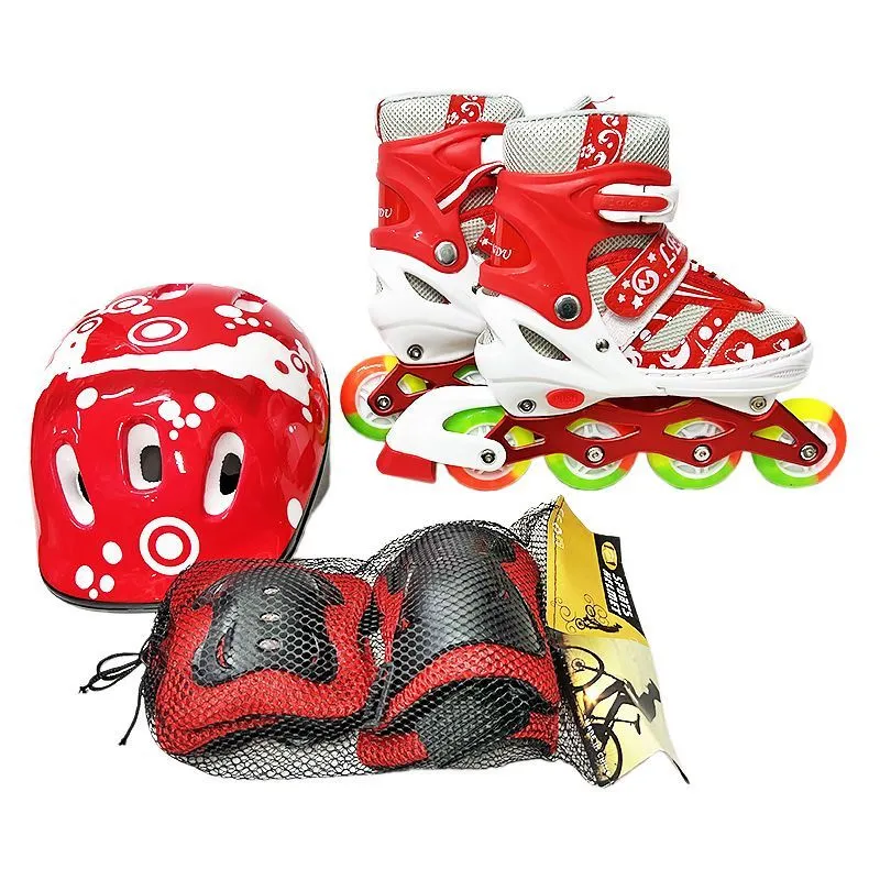 Toate Produsele - Set Role pentru Copii "Red Comet" - Cască și Protecții Incluse ( Roți cu lumini ) Mărimia M39-42