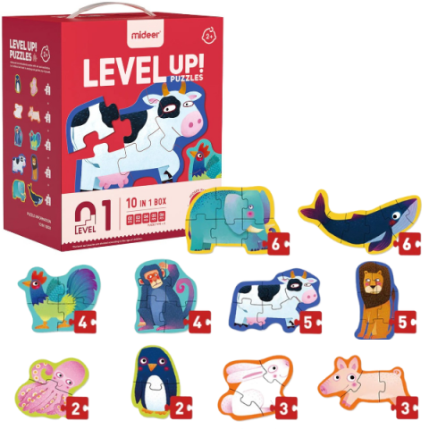 Seria de puzzle-uri „Animale”, 10 în 1, nivelul 1 [15]