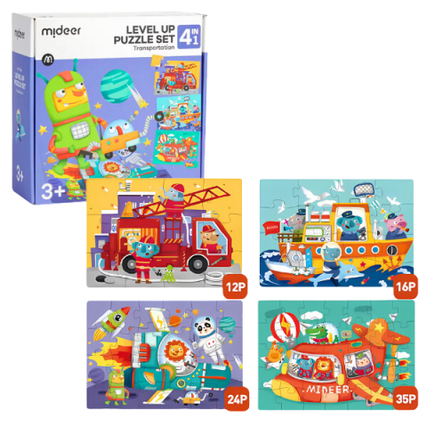 Puzzle - Seria de puzzle-uri „Transport”, 4 în 1
