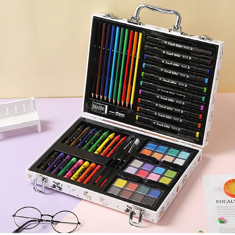 Toate Produsele - Set Complet de Pictura si Desen, Valiza Metalica