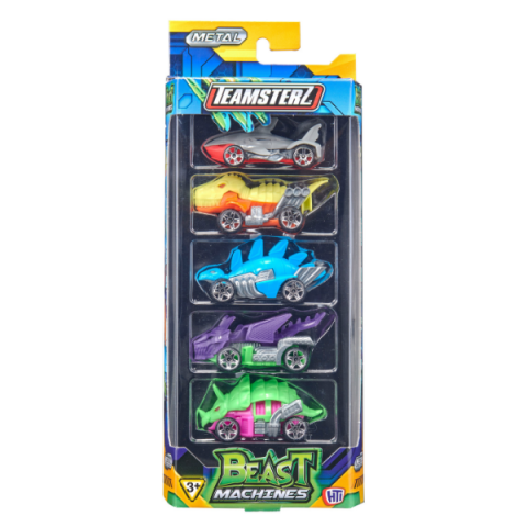 Set de 5 mașini Teamsterz Beast Machines Die-Cast, în as. [2]