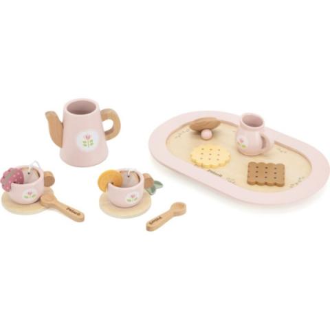 Set de ceai din lemn (roz) [1]