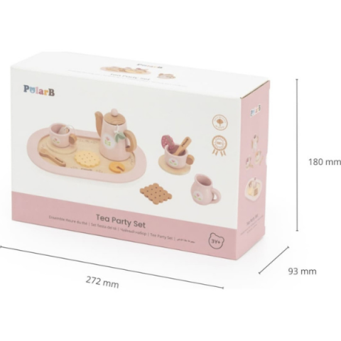 Set de ceai din lemn (roz) [4]