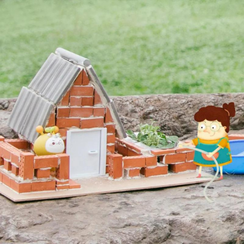 Set de construcție cu cărămizi "Cabană", 143 buc [1]