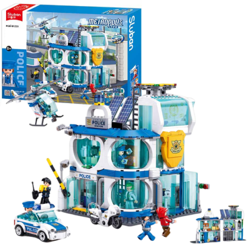 Jucării educative - Set de construcție ”Departamentul de poliție din oraș", 686 elem.