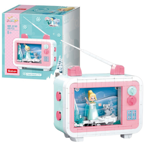 9-12 ani - Set de construcție ”Desenul animat Frozen la TV”, 400 elem.