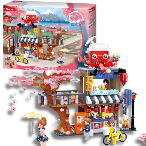 9-12 ani - Set de construcție ”Magazinul principal Tako Yaki”, 548 elem.