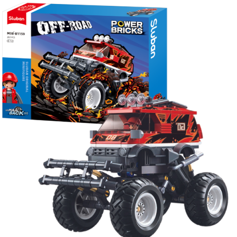 Constructore - Set de construcție „Monster Truck roșu”, cu inerție, 261 elem.