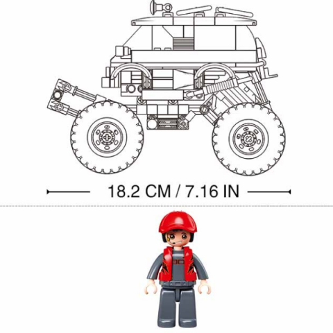 Set de construcție „Monster Truck roșu”, cu inerție, 261 elem. [2]