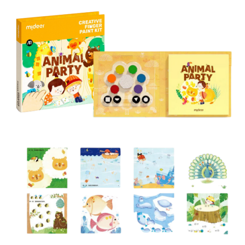Toate Produsele - Set de Creație și Pictură cu Degetele "Petrecerea animalelor"