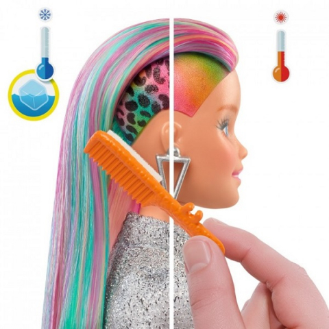 Set de joacă Barbie „Aspect de leopard cu păr în nuanțe de curcubeu” [2]
