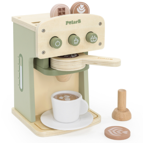 Set de joaca din lemn "Mașină de cafea cu accesorii." [9]