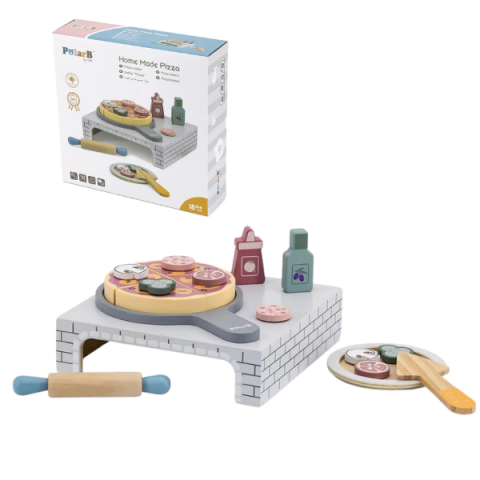 Toate Produsele - Set de joc din lemn "Pizzerie", 19 piese