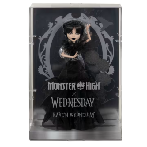 Set de joc Monster High "Păpușa Wednesday în Rochie", cu accesorii [2]