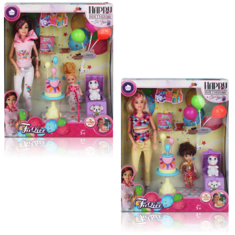 Păpușe - Set de joc "Surpriza de Zi de Naștere", 30 cm, 2 modele