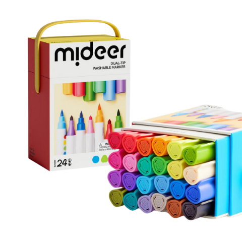 Toate Produsele - Set de markere lavabile cu 2 vârfuri, 24 culori