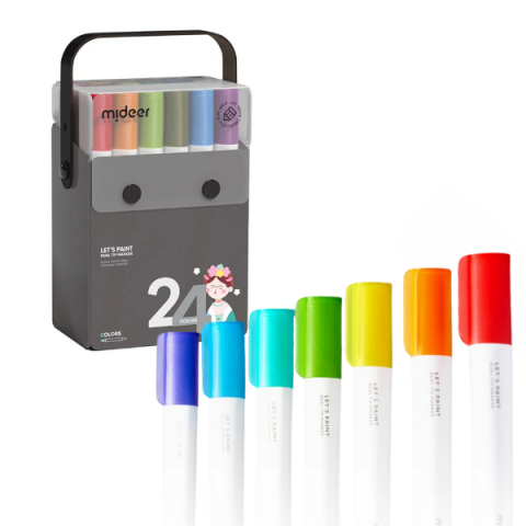 Toate Produsele - Set de markere semitransparente cu vârf dublu, 24 culori