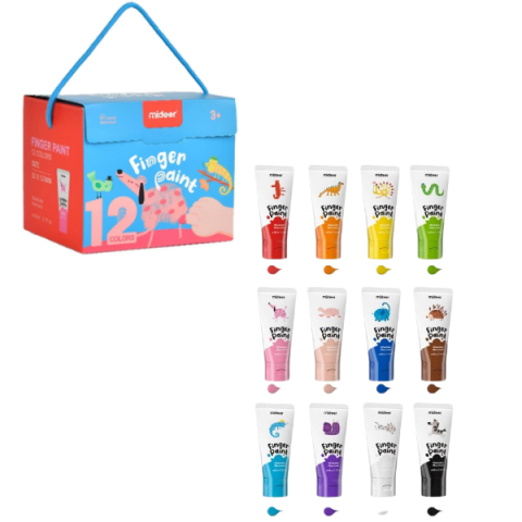 Toate Produsele - Set de Vopsea pentru Pictura cu Degetele, 12 Culori