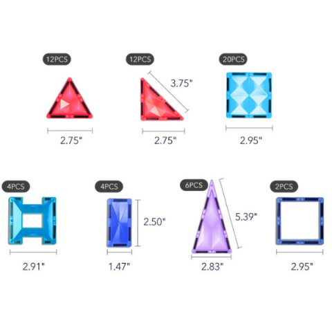 Set multicolor de construcție magnetic, 60 buc. [2]