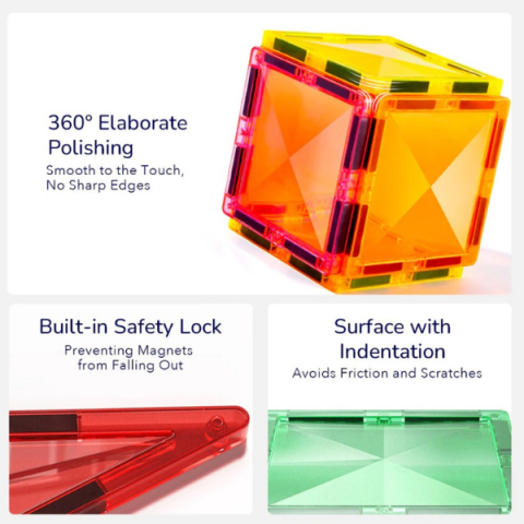 Set multicolor de construcție magnetic, 60 buc. [3]