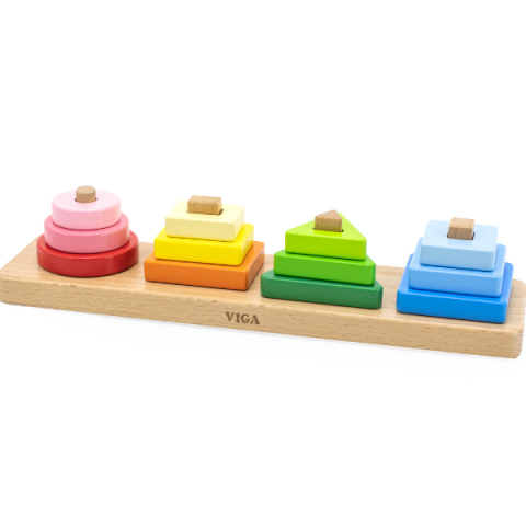 Sorter geometric din lemn "Învățăm despre forme si culori" [10]