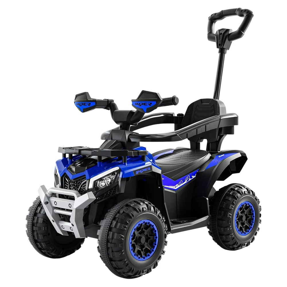 Tolocare pentru copii - Tolocar ATV pentru copii, cu mâner parental, muzică și lumini, design modern, albastru (903587)