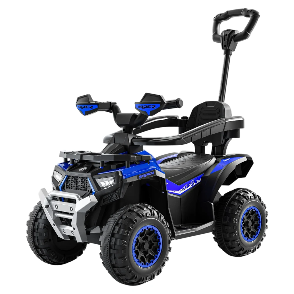 Tolocare pentru copii - Tolocar ATV pentru copii, cu mâner parental, muzică și lumini, design sport, albastru (605723)