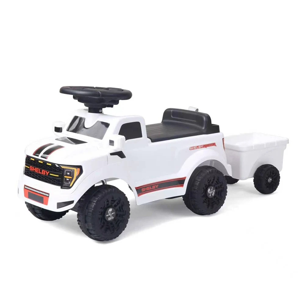 Tolocare pentru copii - Tolocar pentru copii Ford F-150 cu remorcă și muzică, alb (34535)