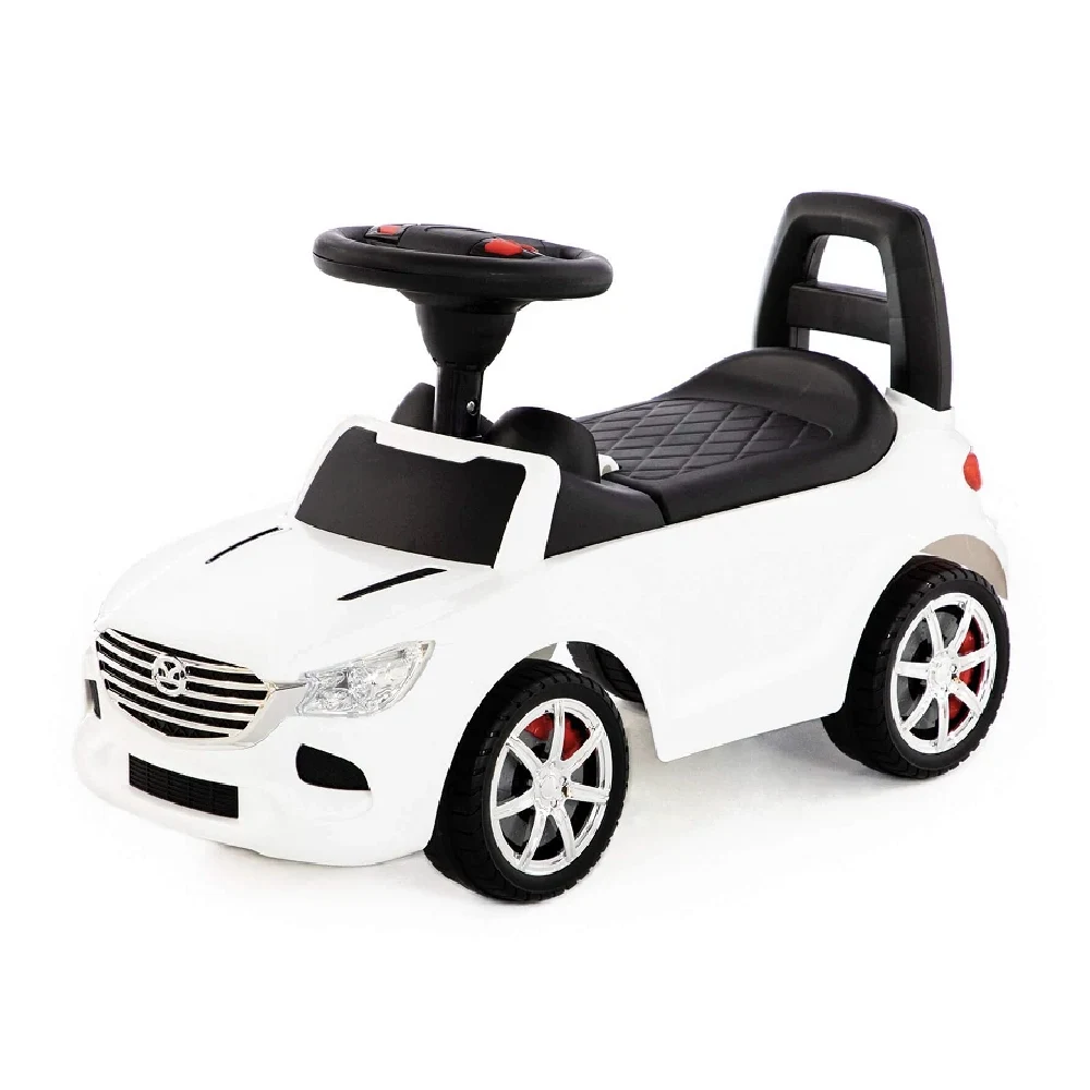 Tolocare pentru copii - Tolocar SuperCar pentru copii cu volan muzical, alb, Polesie (84514)