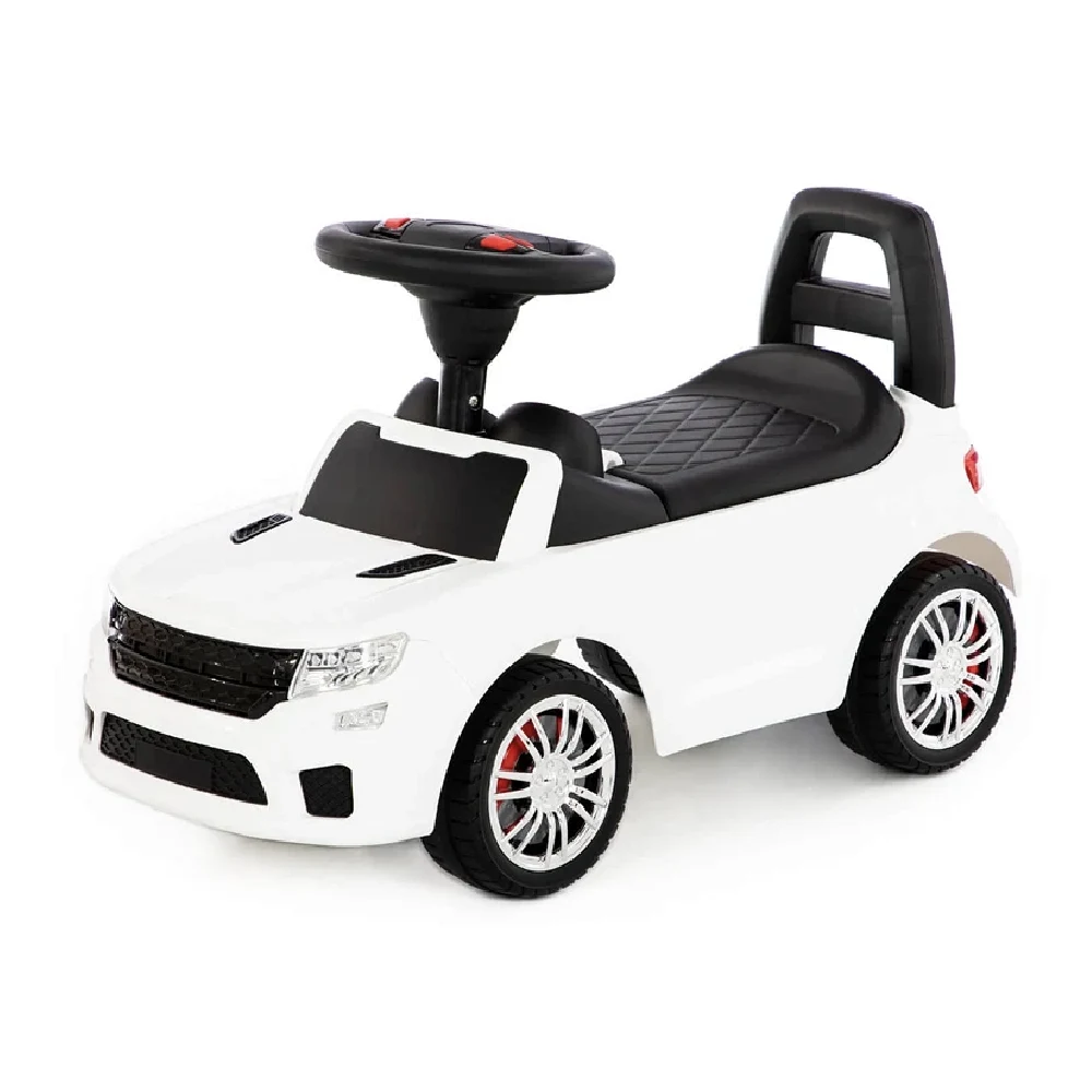 Tolocare pentru copii - Tolocar SuperCar pentru copii cu volan muzical, alb, Polesie (84606)