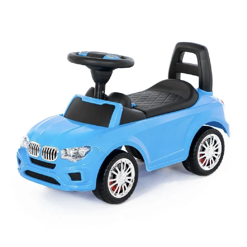 Tolocare pentru copii - Tolocar SuperCar pentru copii cu volan muzical, albastru, Polesie (84521)