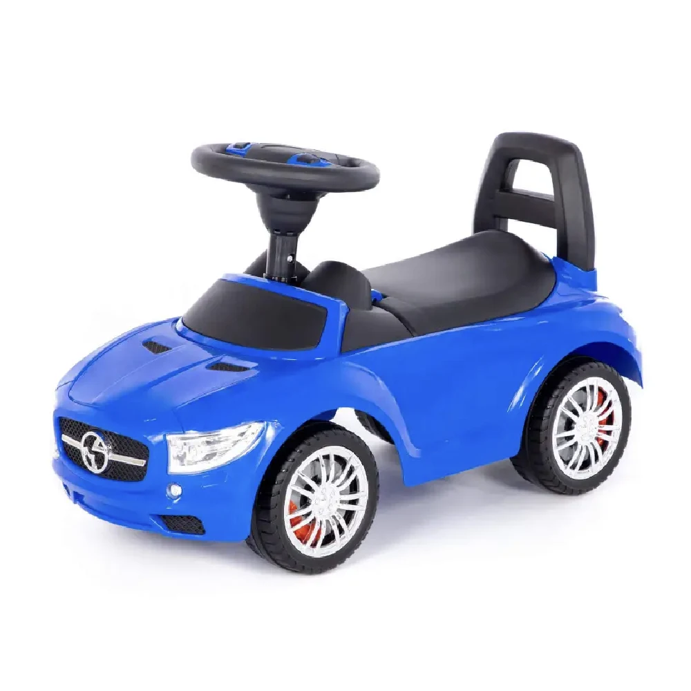 Tolocare pentru copii - Tolocar SuperCar pentru copii cu volan muzical, albastru, Polesie (94872)