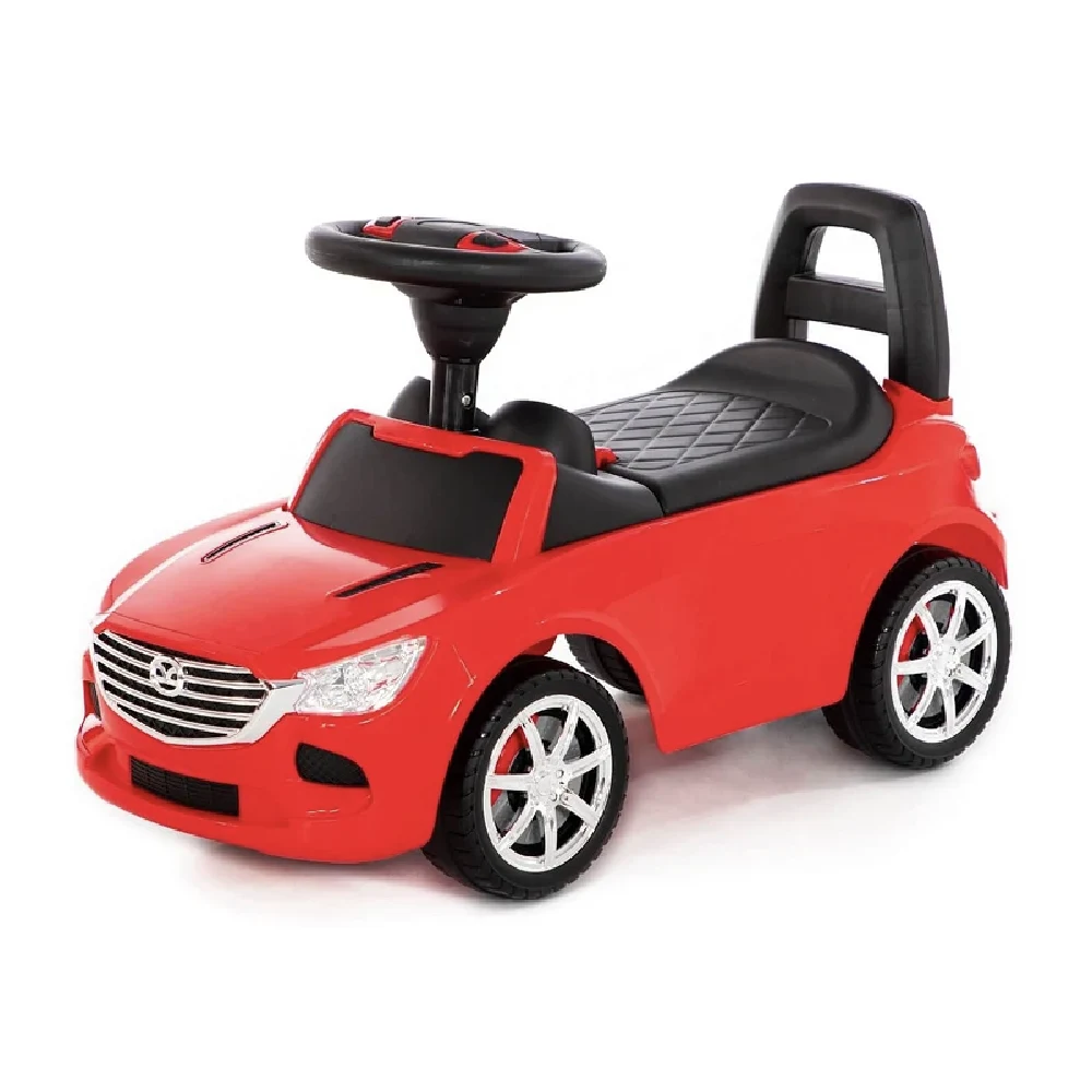 Tolocare pentru copii - Tolocar SuperCar pentru copii cu volan muzical, roșu, Polesie (84507)