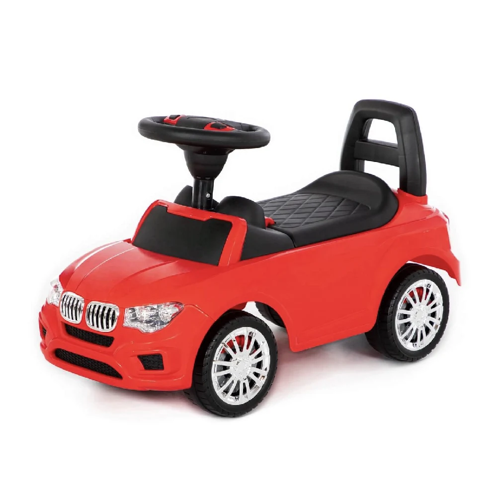 Tolocare pentru copii - Tolocar SuperCar pentru copii cu volan muzical, roșu, Polesie (84583)